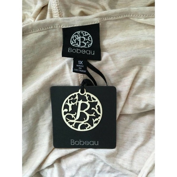 Bobeau Womens Top Cold Shoulder Crewneck Short Sleeve Tee Pink Plus Size 1X - Picture 11 of 12